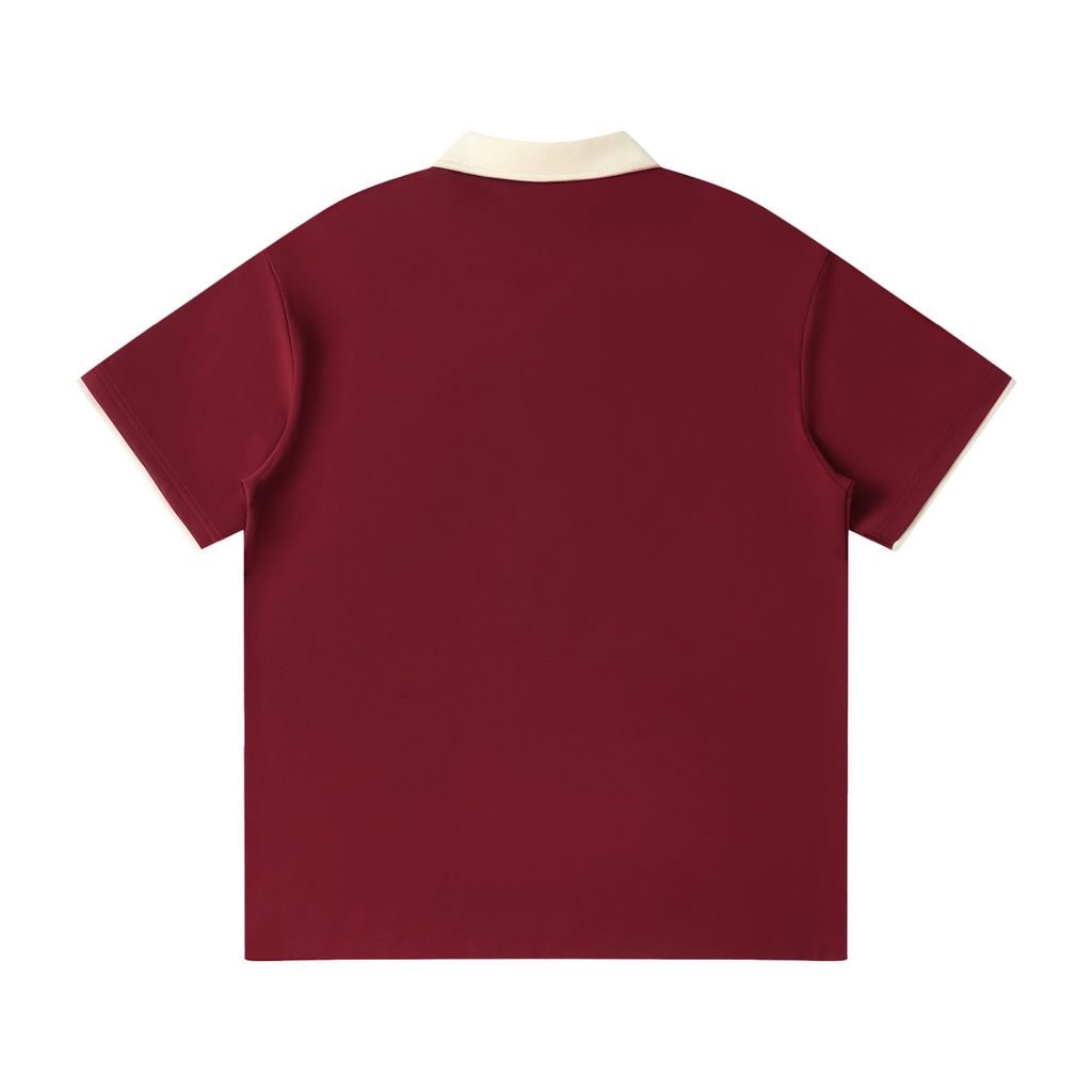 Flow Contrast Collar Raglan Polo Shirt