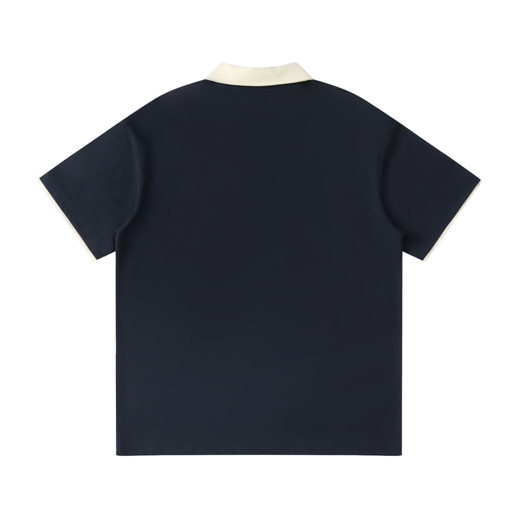Flow Contrast Collar Raglan Polo Shirt