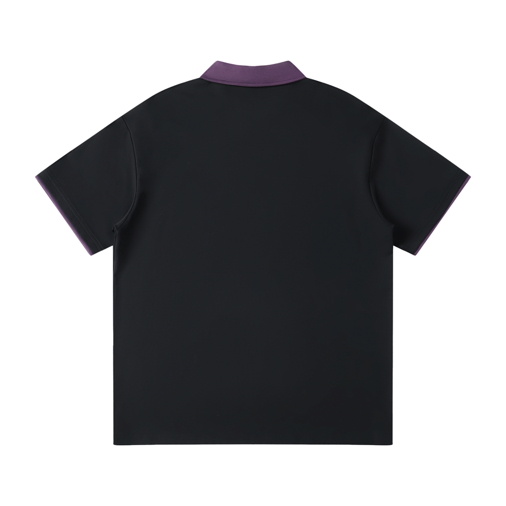 Flow Contrast Collar Raglan Polo Shirt
