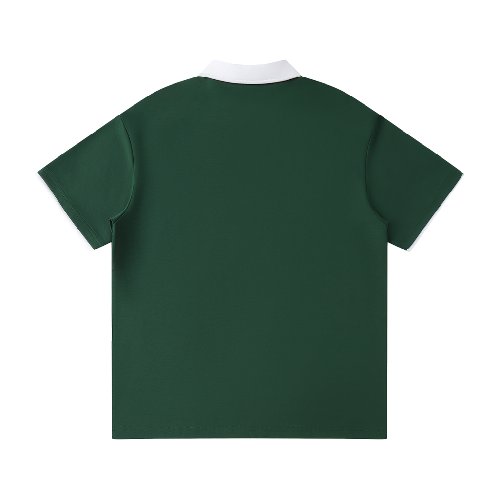 Flow Contrast Collar Raglan Polo Shirt