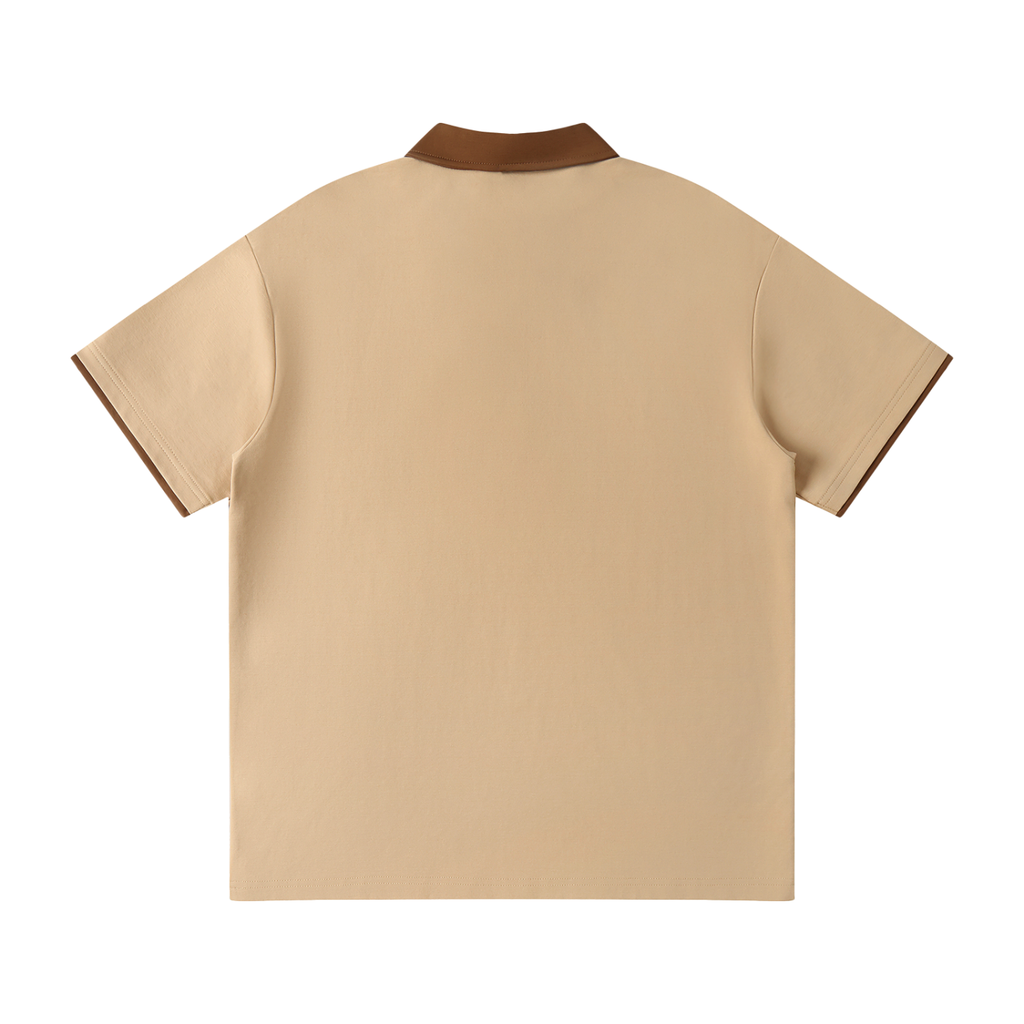 Flow Contrast Collar Raglan Polo Shirt