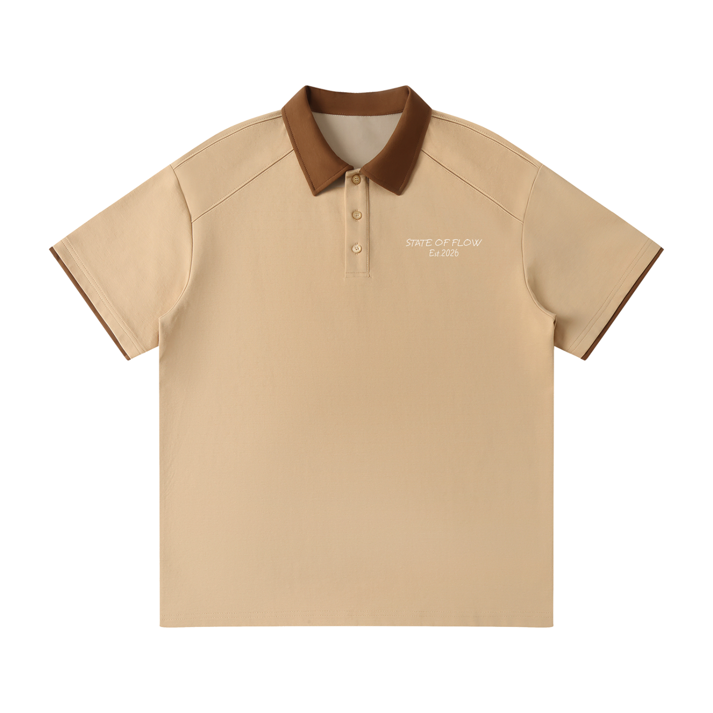 Flow Contrast Collar Raglan Polo Shirt
