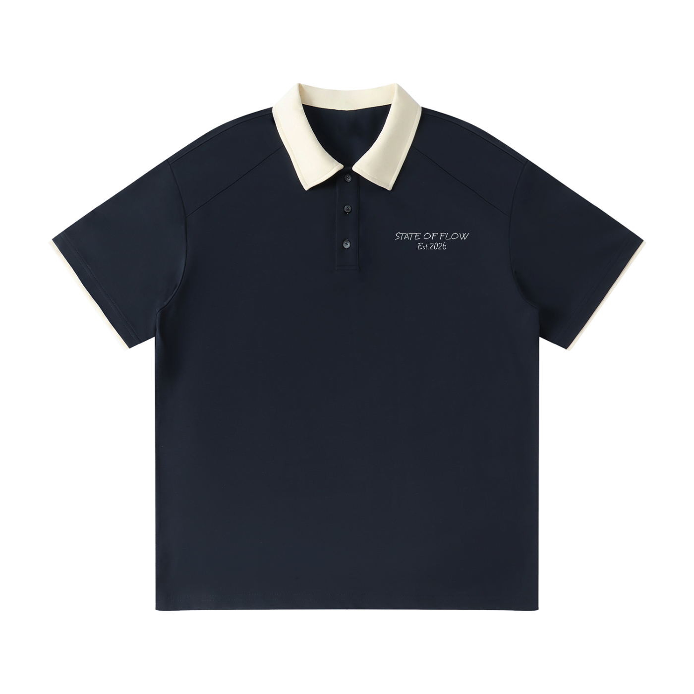 Flow Contrast Collar Raglan Polo Shirt