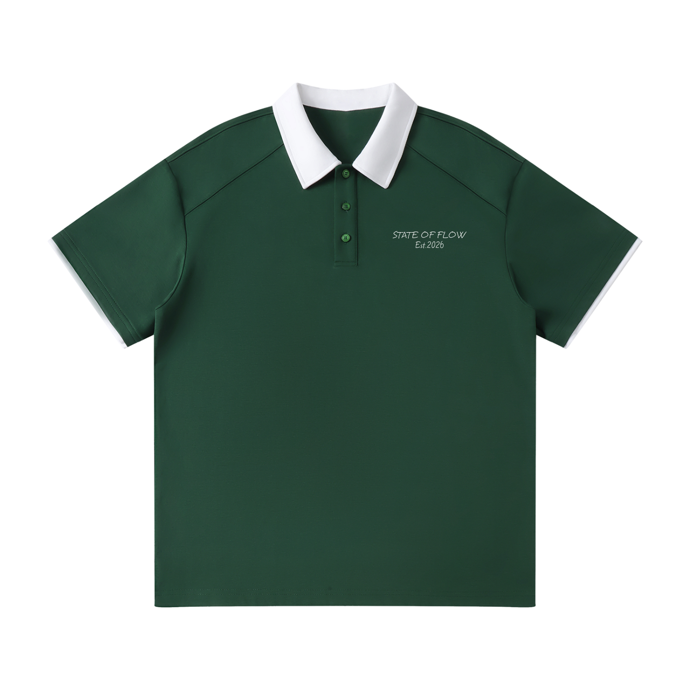 Flow Contrast Collar Raglan Polo Shirt
