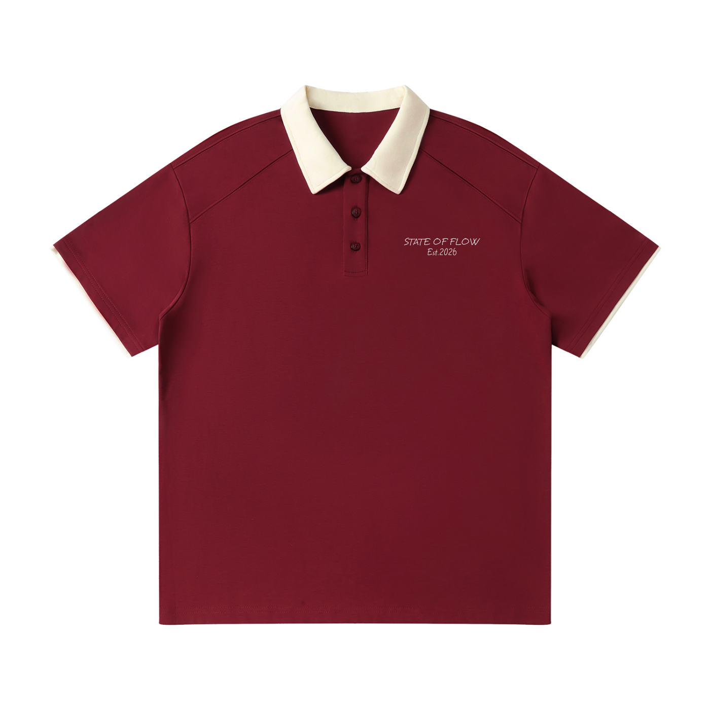 Flow Contrast Collar Raglan Polo Shirt