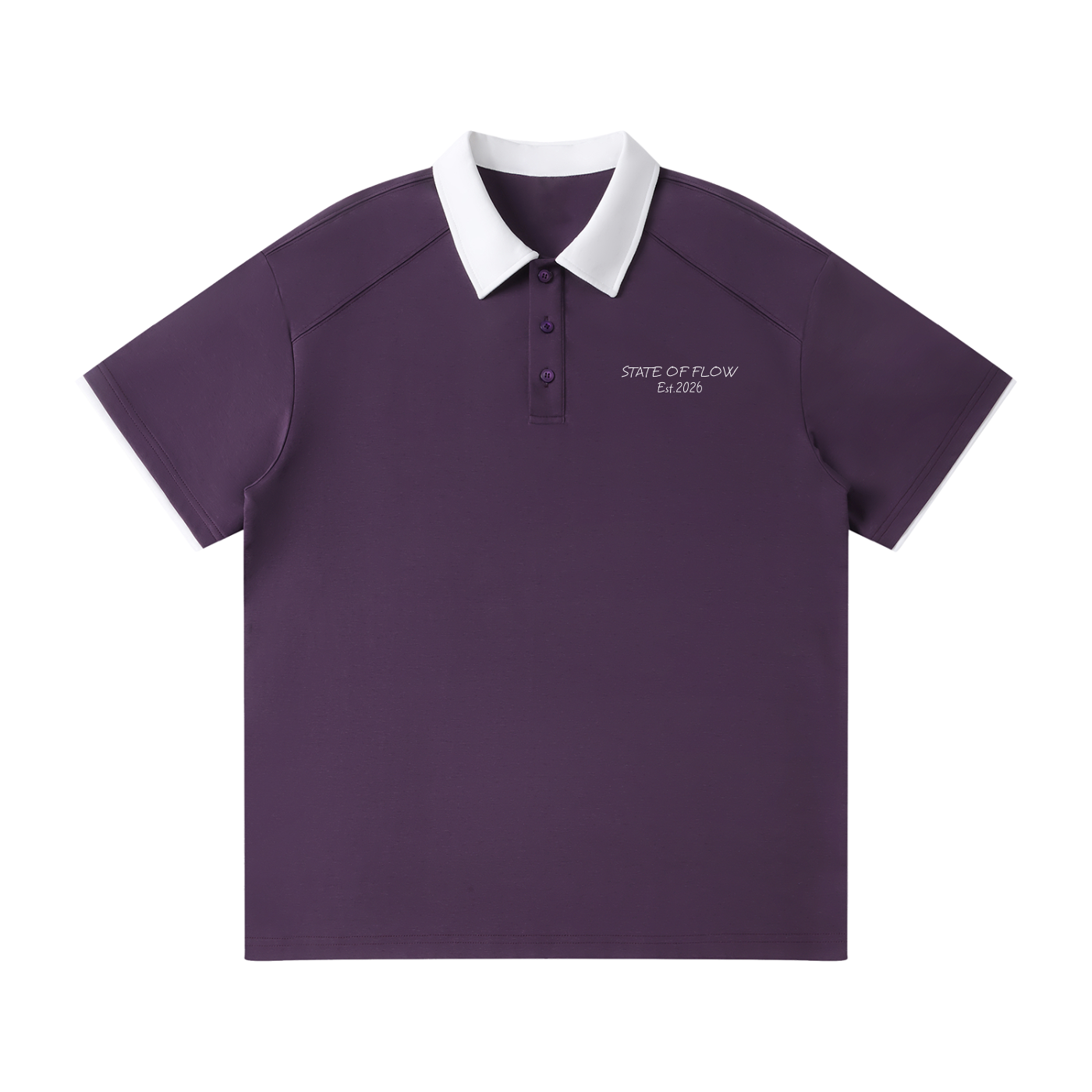 Flow Contrast Collar Raglan Polo Shirt