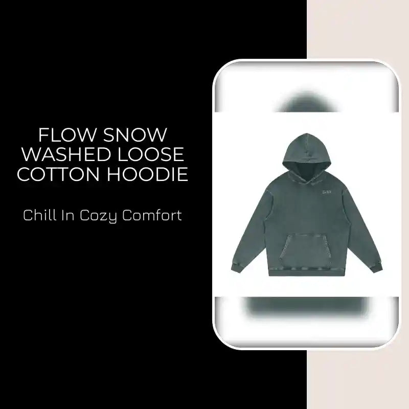 Flow Snow Washed Loose Cotton Hoodie by@Outfy
