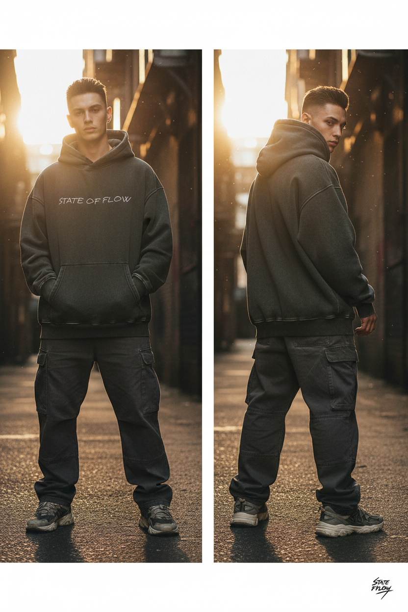 State of Flow Snow Wash Fleece Oversize Hoodie